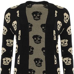 Knitted skull cardigan